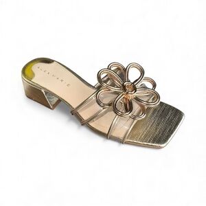 NEW Alex Marie Glittering Gold Mule Sandal Hints Of Rose Gold Size 10 Womens